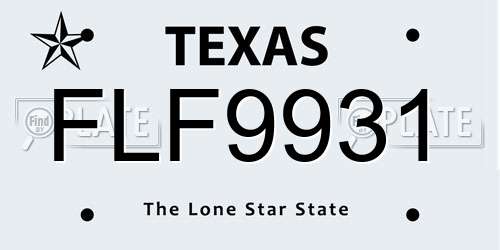 FLF9931 Texas License Plate