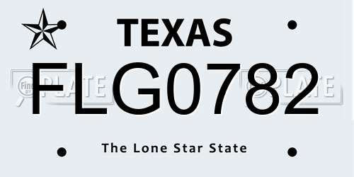 FLG0782 Texas License Plate
