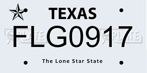 FLG0917 Texas License Plate