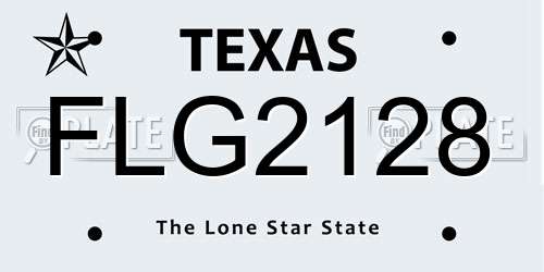 FLG2128 Texas License Plate