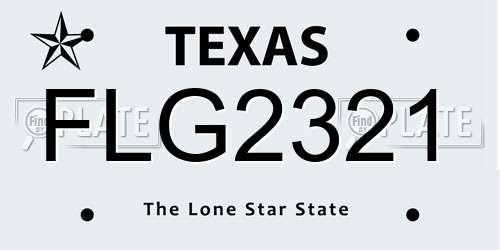 FLG2321 Texas License Plate