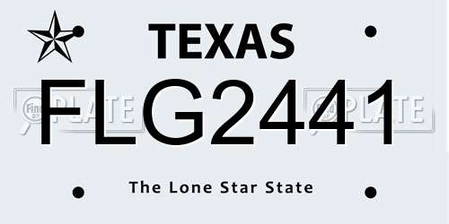 FLG2441 Texas License Plate