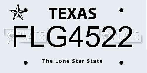 FLG4522 Texas License Plate