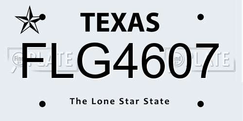FLG4607 Texas License Plate