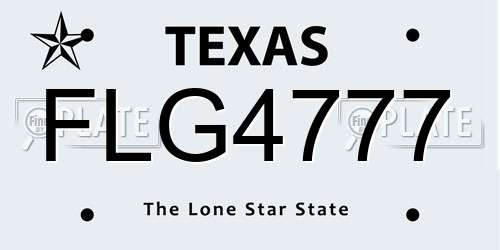 FLG4777 Texas License Plate