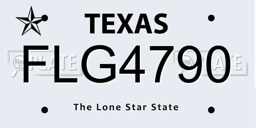 FLG4790 Texas License Plate