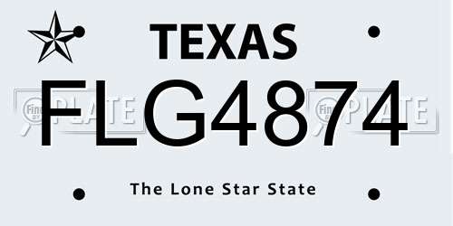 FLG4874 Texas License Plate