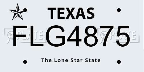 FLG4875 Texas License Plate