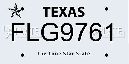 FLG9761 Texas License Plate