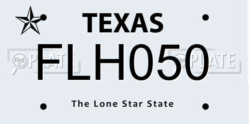 FLH050 Texas License Plate