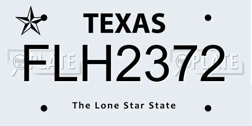 FLH2372 Texas License Plate