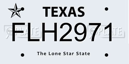 FLH2971 Texas License Plate