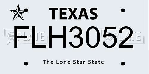 FLH3052 Texas License Plate