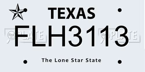 FLH3113 Texas License Plate