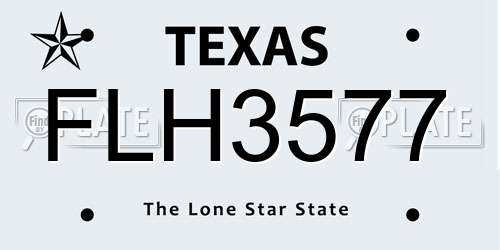 FLH3577 Texas License Plate