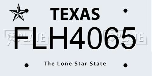 FLH4065 Texas License Plate