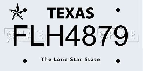 FLH4879 Texas License Plate