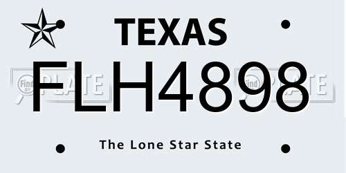 FLH4898 Texas License Plate