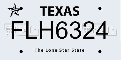 FLH6324 Texas License Plate