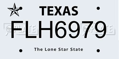 FLH6979 Texas License Plate