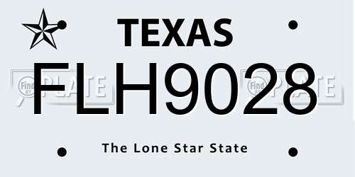FLH9028 Texas License Plate