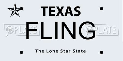 FLING Texas License Plate