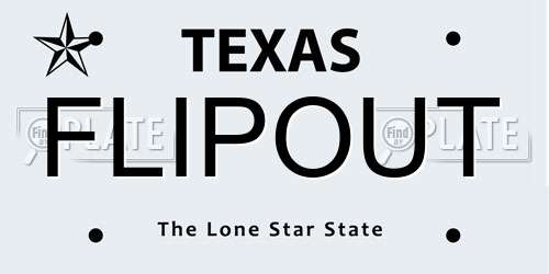 FLIPOUT Texas License Plate