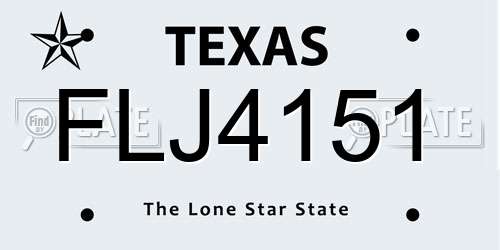 FLJ4151 Texas License Plate