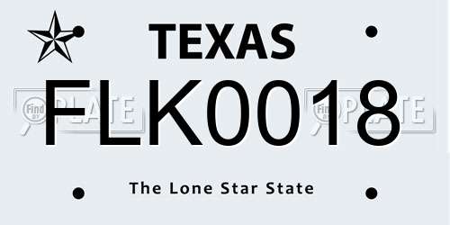 FLK0018 Texas License Plate