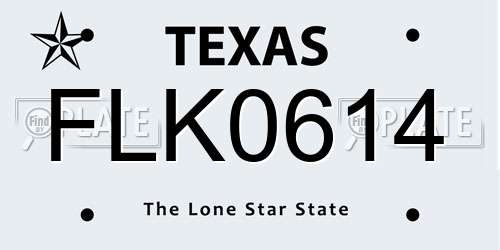 FLK0614 Texas License Plate
