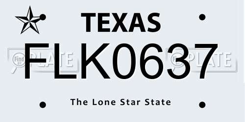 FLK0637 Texas License Plate