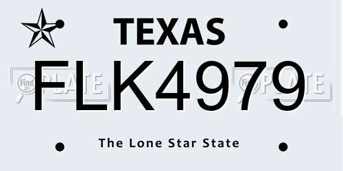 FLK4979 Texas License Plate