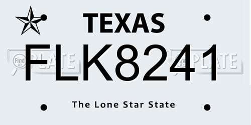 FLK8241 Texas License Plate