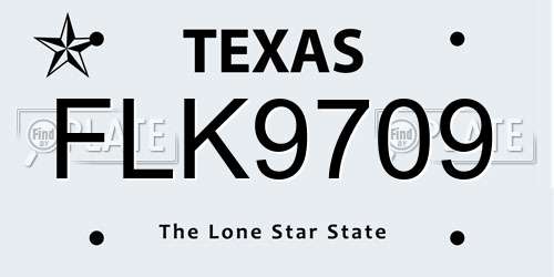 FLK9709 Texas License Plate