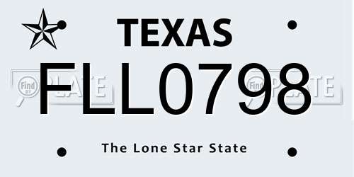 FLL0798 Texas License Plate
