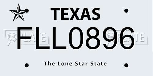 FLL0896 Texas License Plate