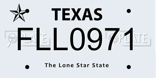 FLL0971 Texas License Plate