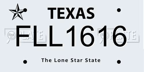 FLL1616 Texas License Plate