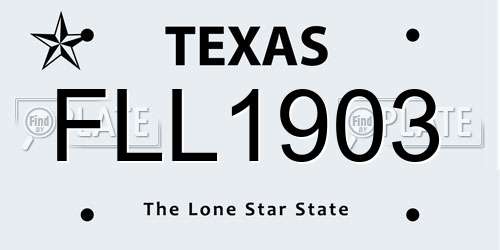 FLL1903 Texas License Plate