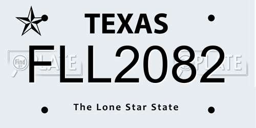 FLL2082 Texas License Plate