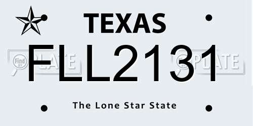 FLL2131 Texas License Plate