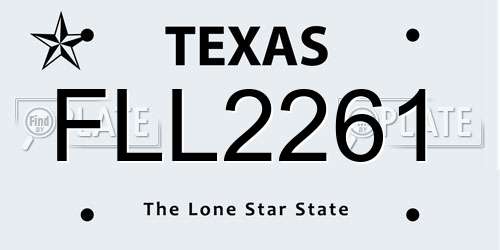 FLL2261 Texas License Plate
