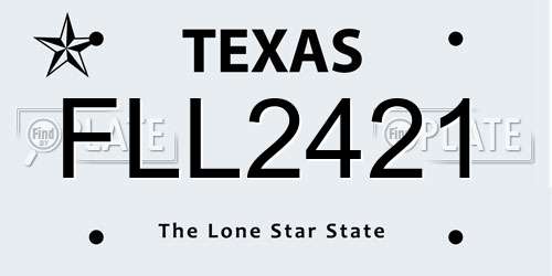 FLL2421 Texas License Plate
