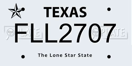 FLL2707 Texas License Plate