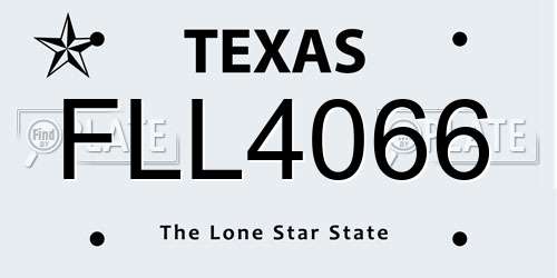 FLL4066 Texas License Plate