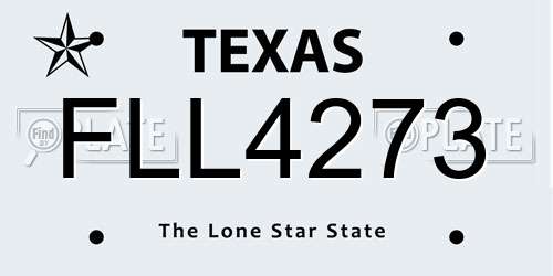 FLL4273 Texas License Plate