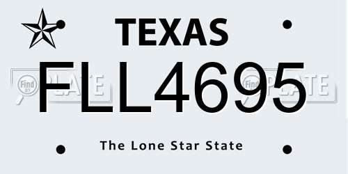 FLL4695 Texas License Plate
