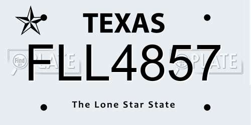 FLL4857 Texas License Plate