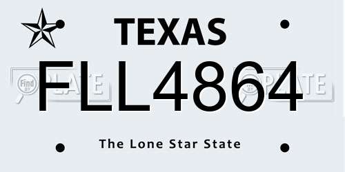 FLL4864 Texas License Plate