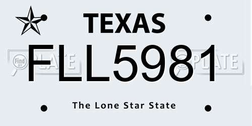 FLL5981 Texas License Plate